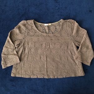 Lace short sleeve crop top